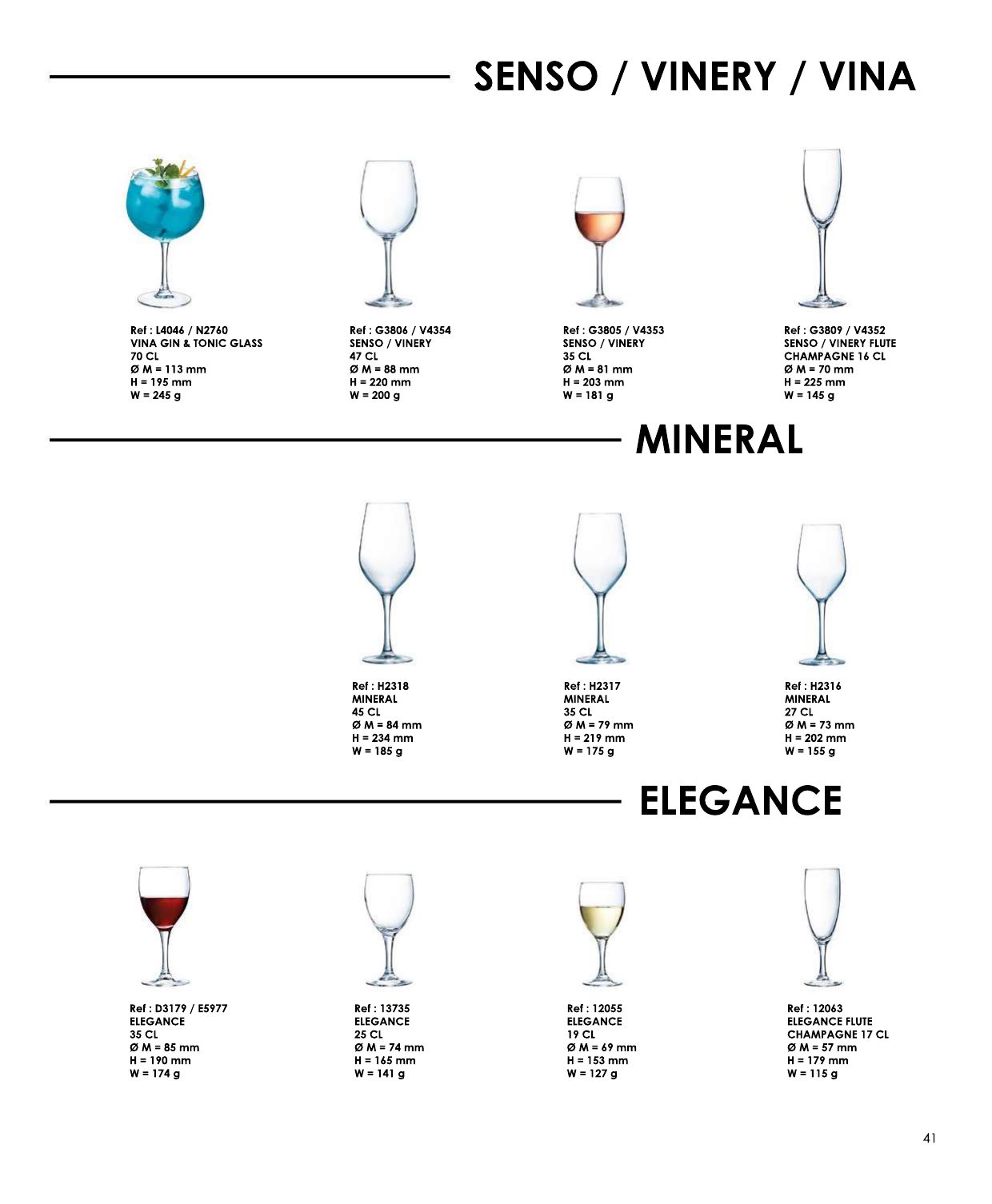 Mineral Stemware — catalogue page 1