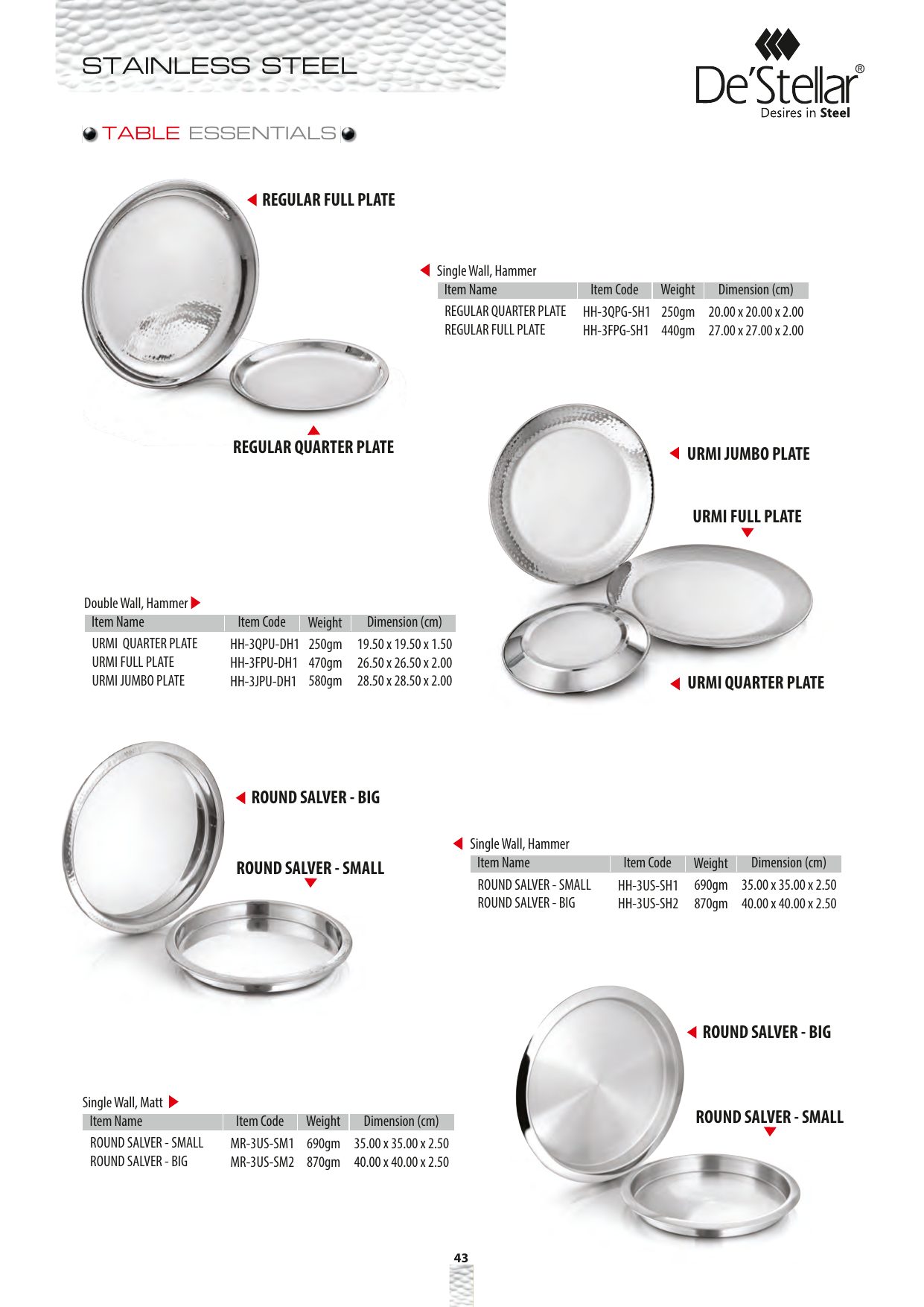 Regular Quarter Plate — catalogue page 1