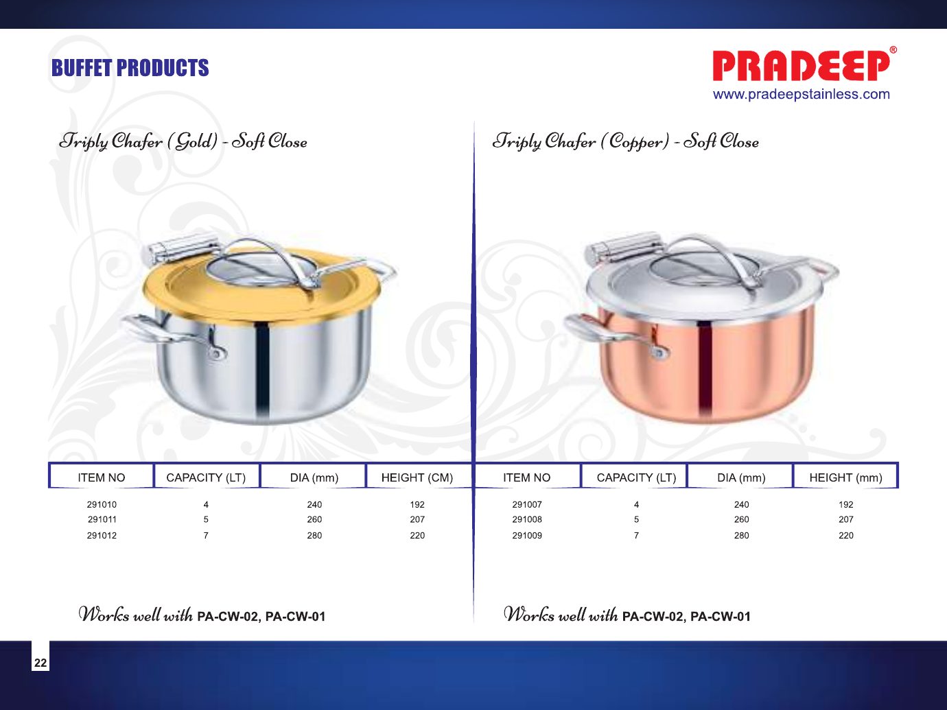 Buffet – Triply Chafer with Stand (Soft Close) — catalogue page 2