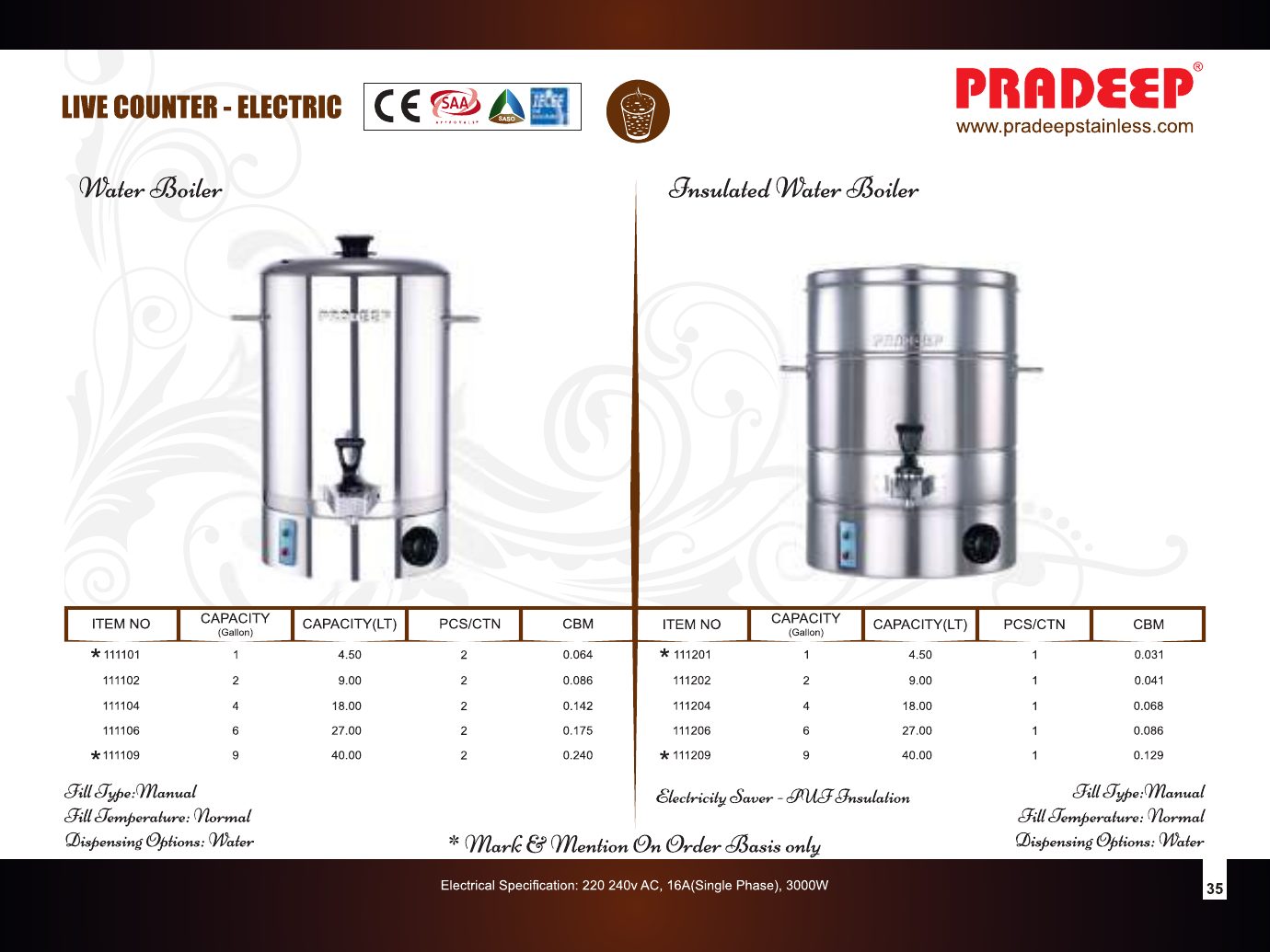 Live Counter – Water Boilers — catalogue page 1