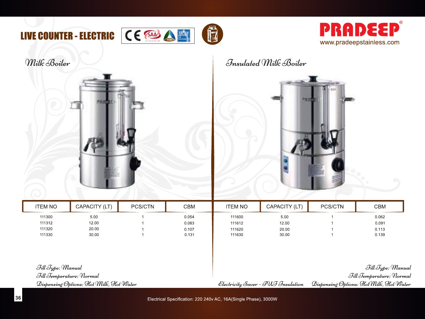 Live Counter – Milk Boilers — catalogue page 1