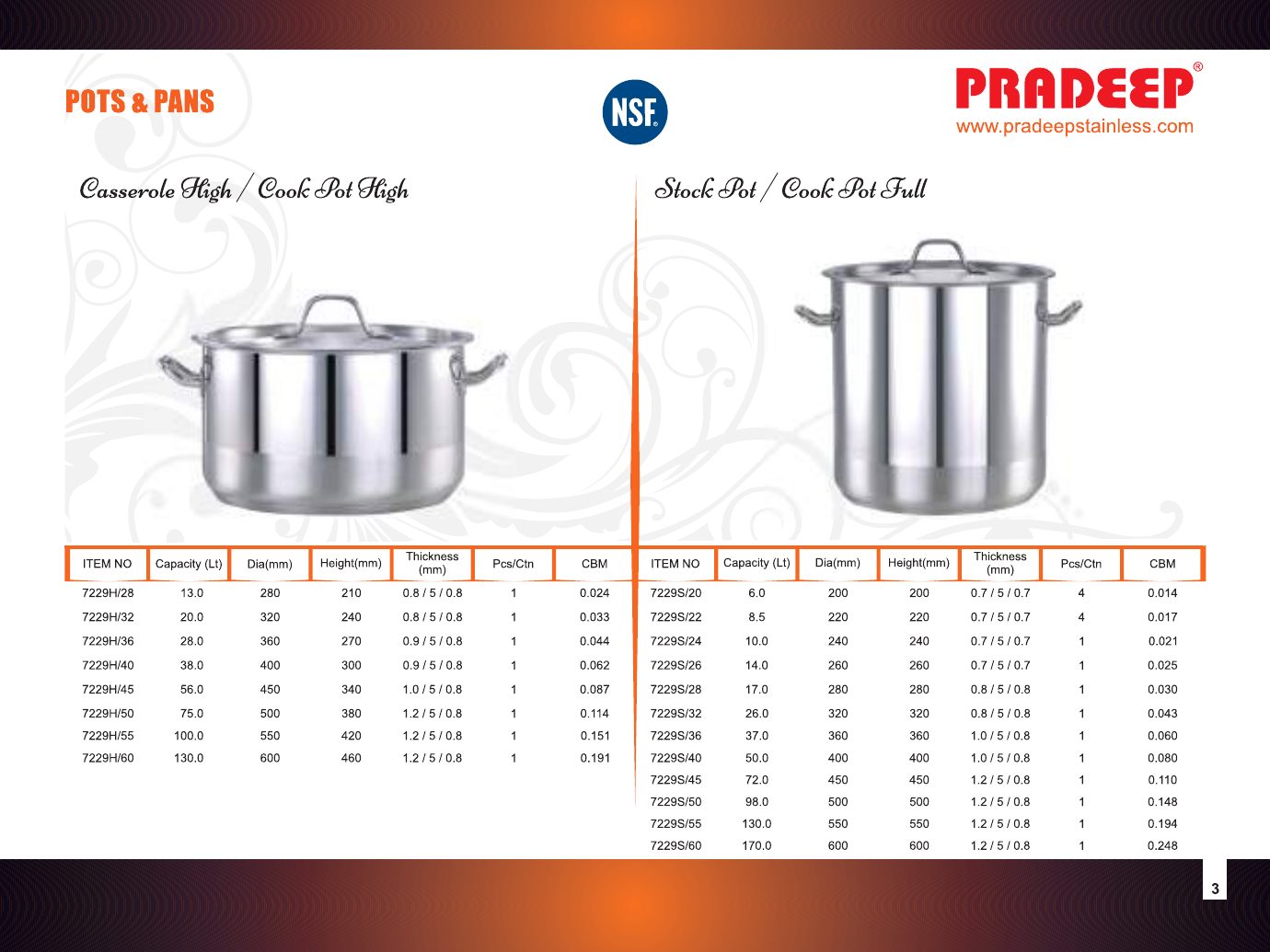 Casserole / Cook Pot (Low & Medium) — catalogue page 2
