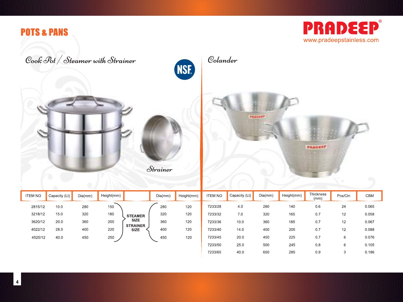 Casserole High & Stock Pot / Cook Pot — catalogue page 2