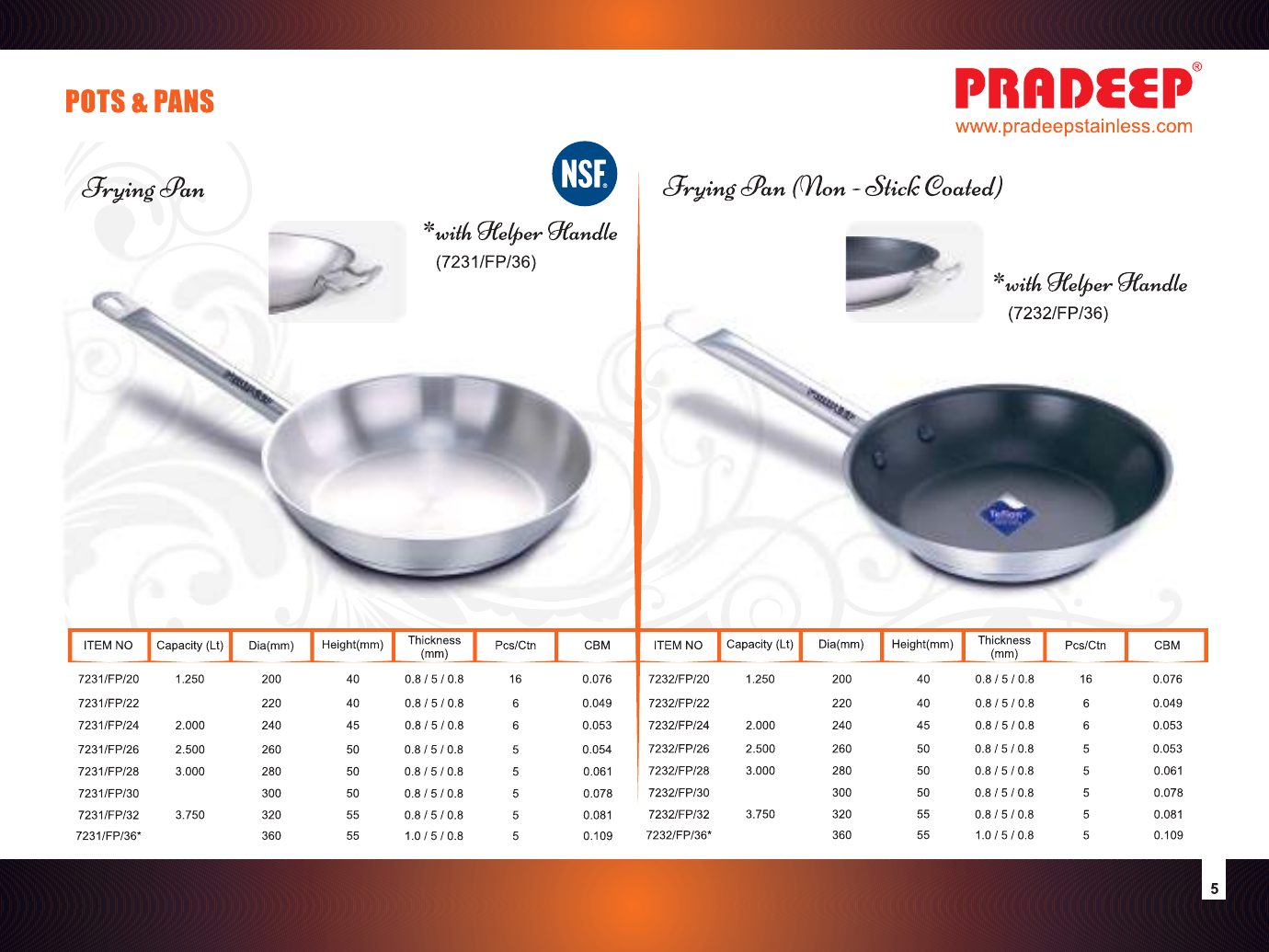 Frying Pans — catalogue page 1