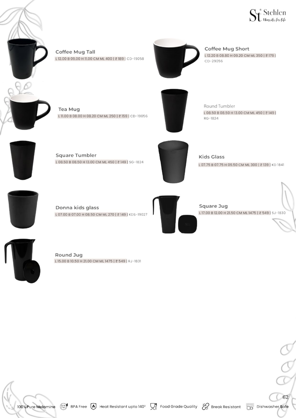 Economic Lite Series – Mugs, Tumblers & Jugs — catalogue page 1